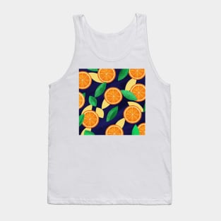 Orange pattern background with leaves Tank Top